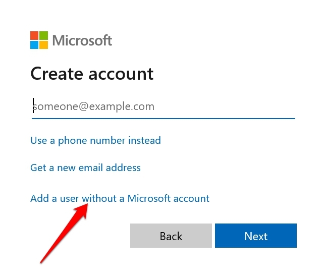add user without Microsoft account