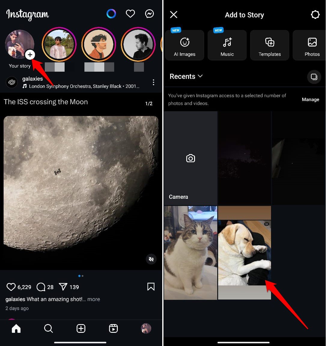 adding an image to Insta story