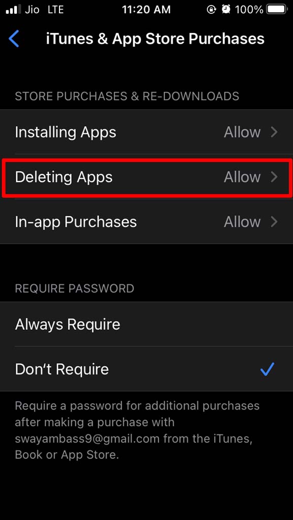 allow deleting apps iOS