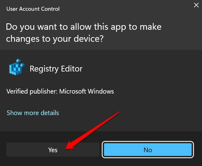 allow registry modification