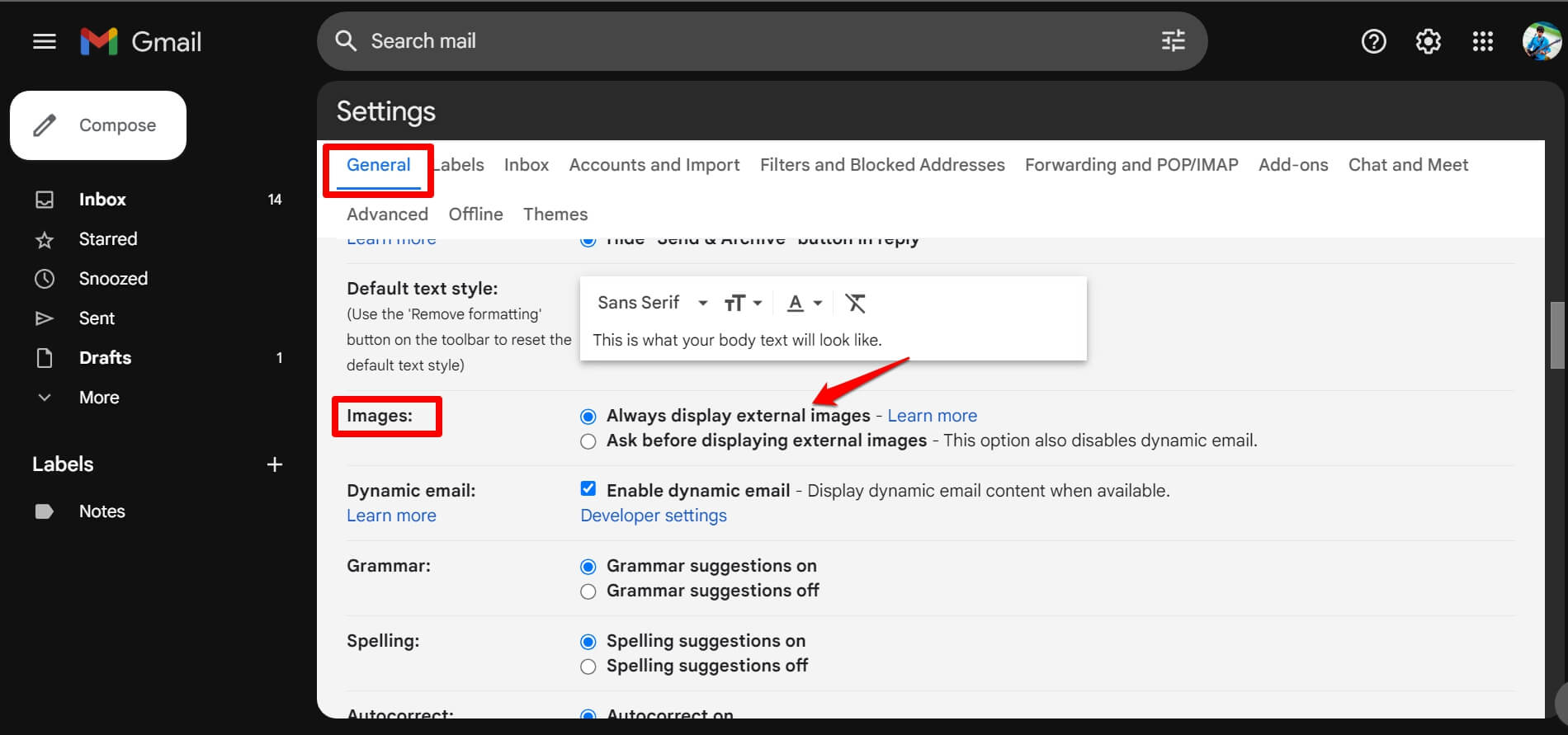 always display external images on Gmail web