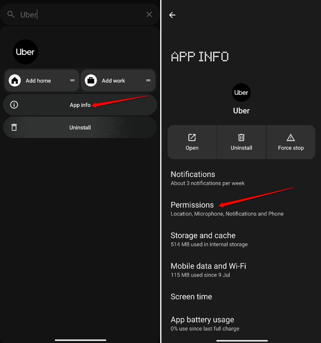 android app permissions settings