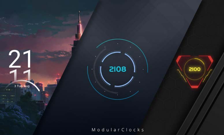 rainmeter clock and date skin