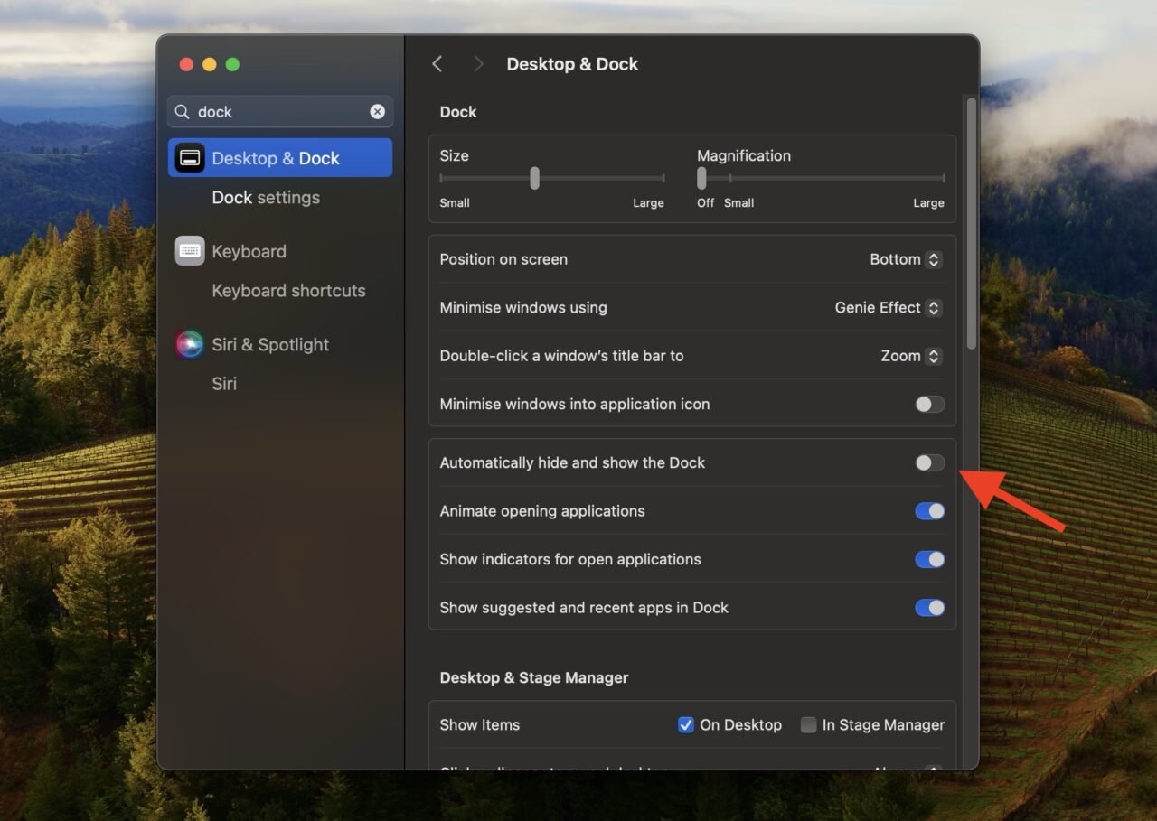 Automatically Hide and Show Dock