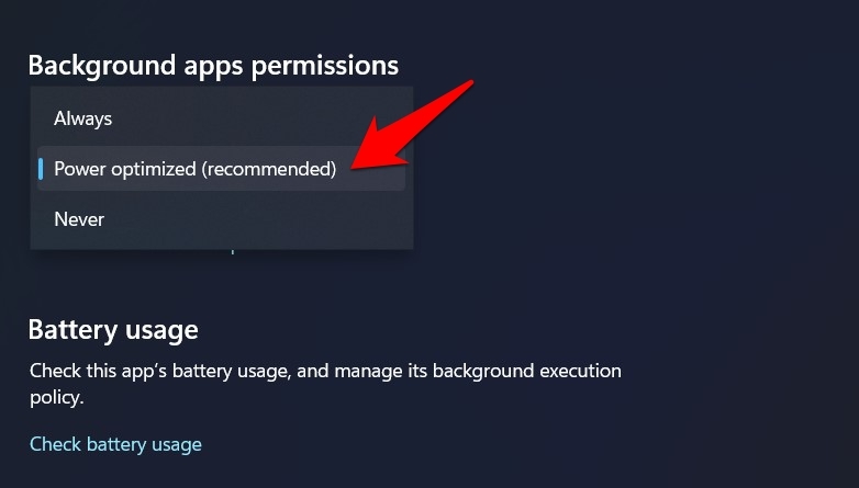 background app permissions in windows 11