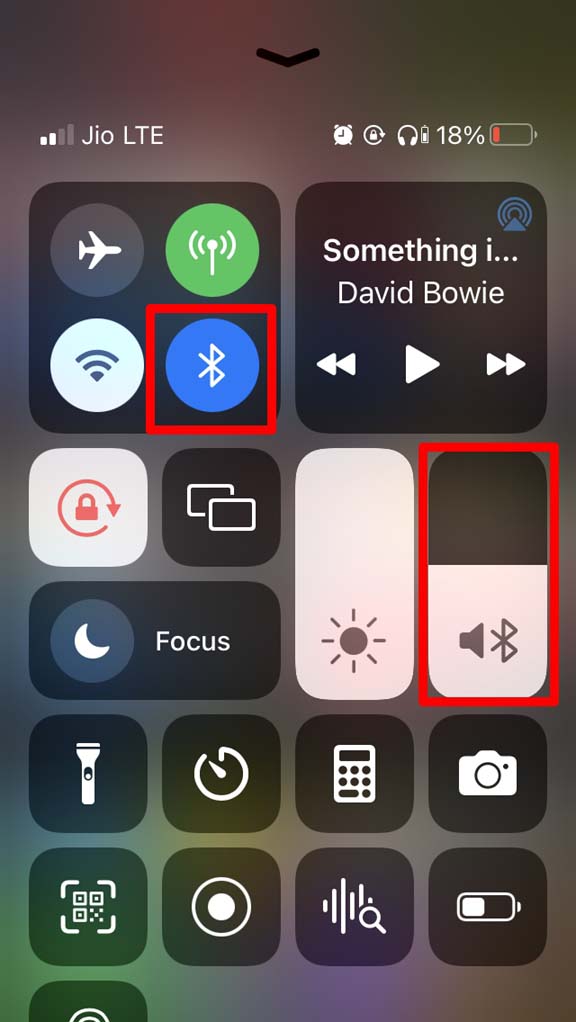 bluetooth device connected to iPhone