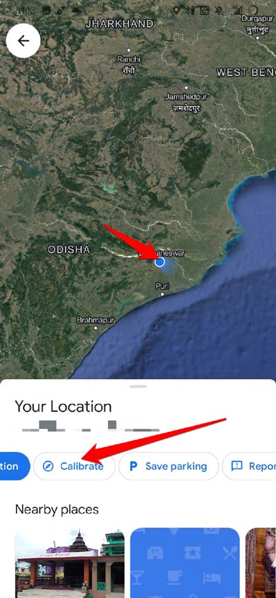 calibrate location on Android