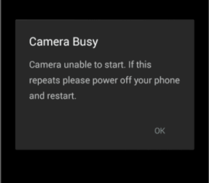 camera busy error moto