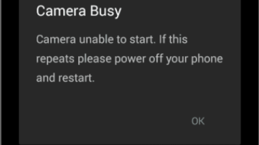 camera busy error moto