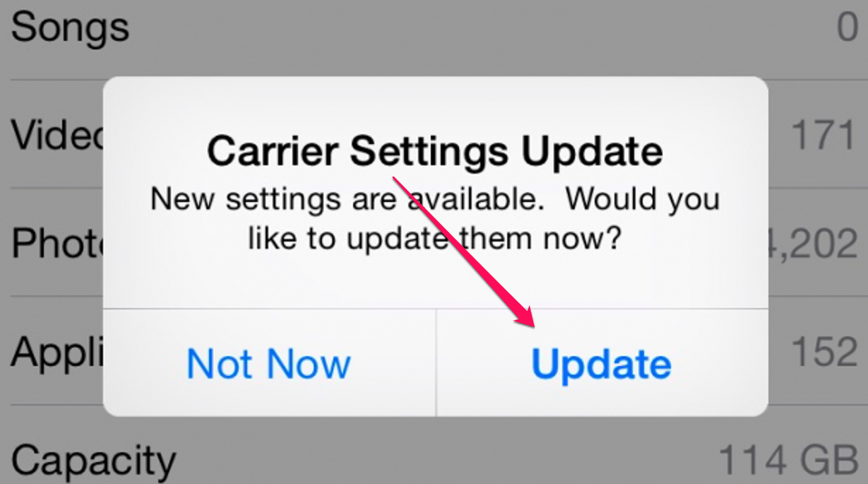 Update Your Carrier Settings