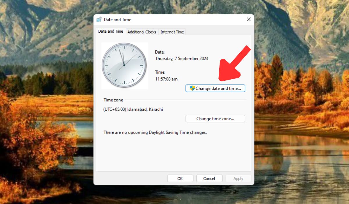 Change date and time settings