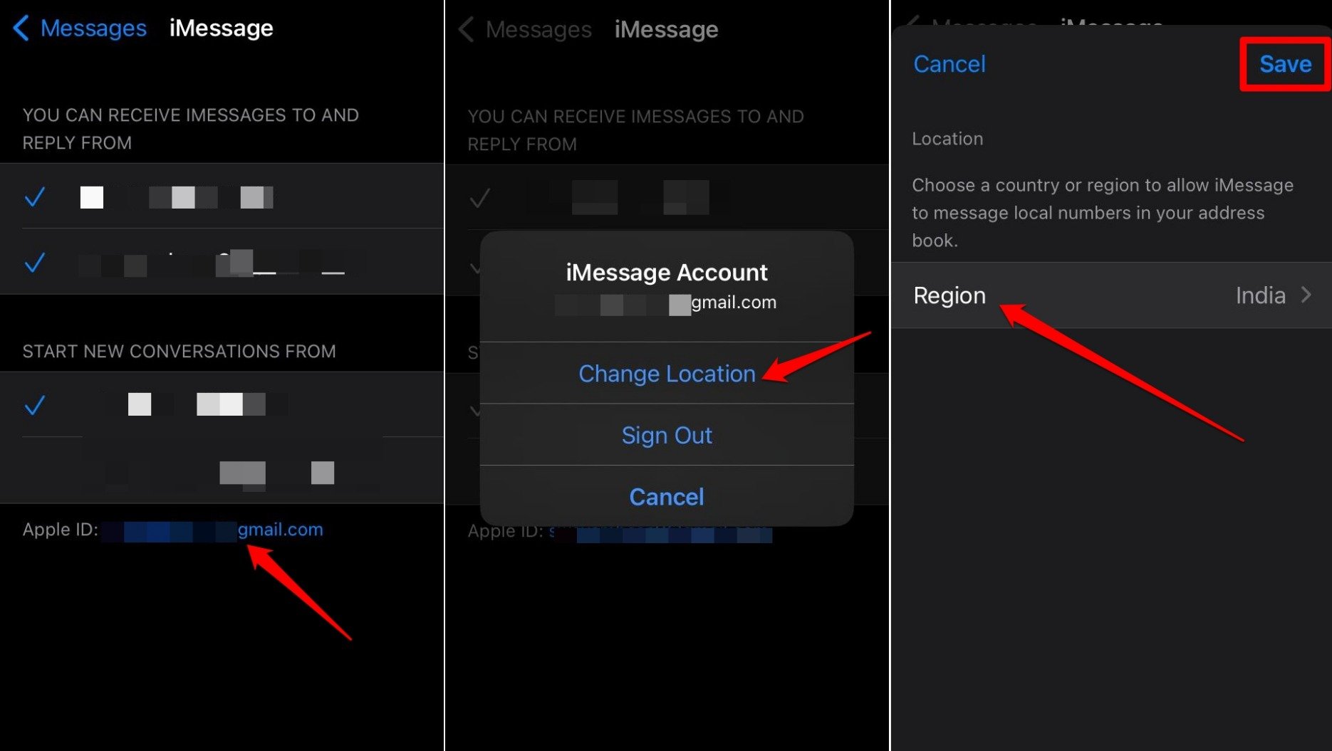 change location in iMessage