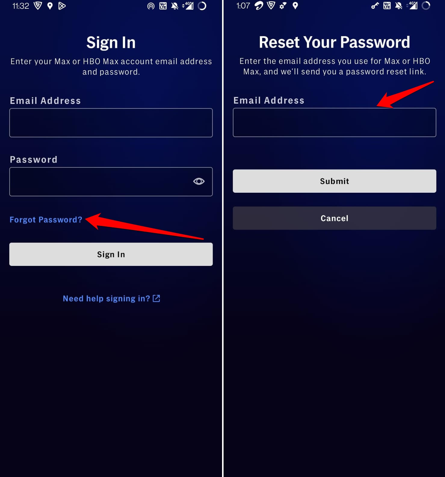 change password of Max account