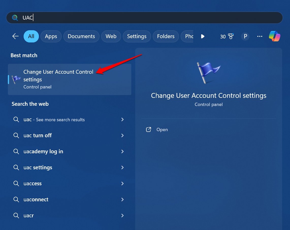 change user account control settings Windows 11