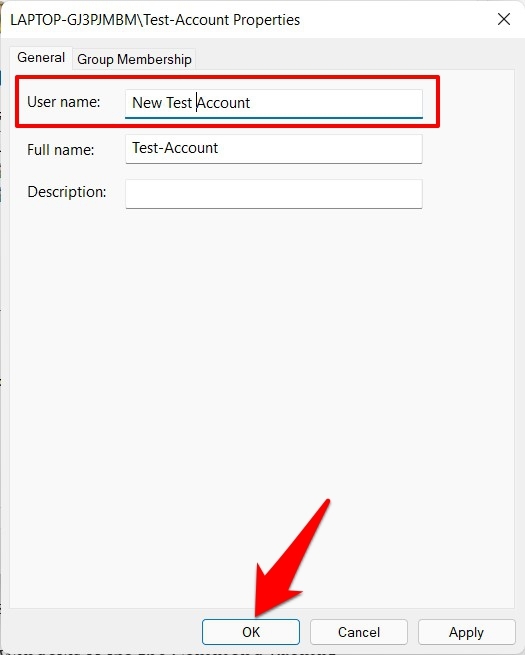 change username in windows 11 using user account