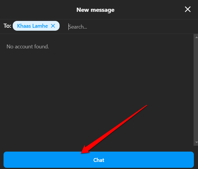 Click on the Chat option to message that private account.