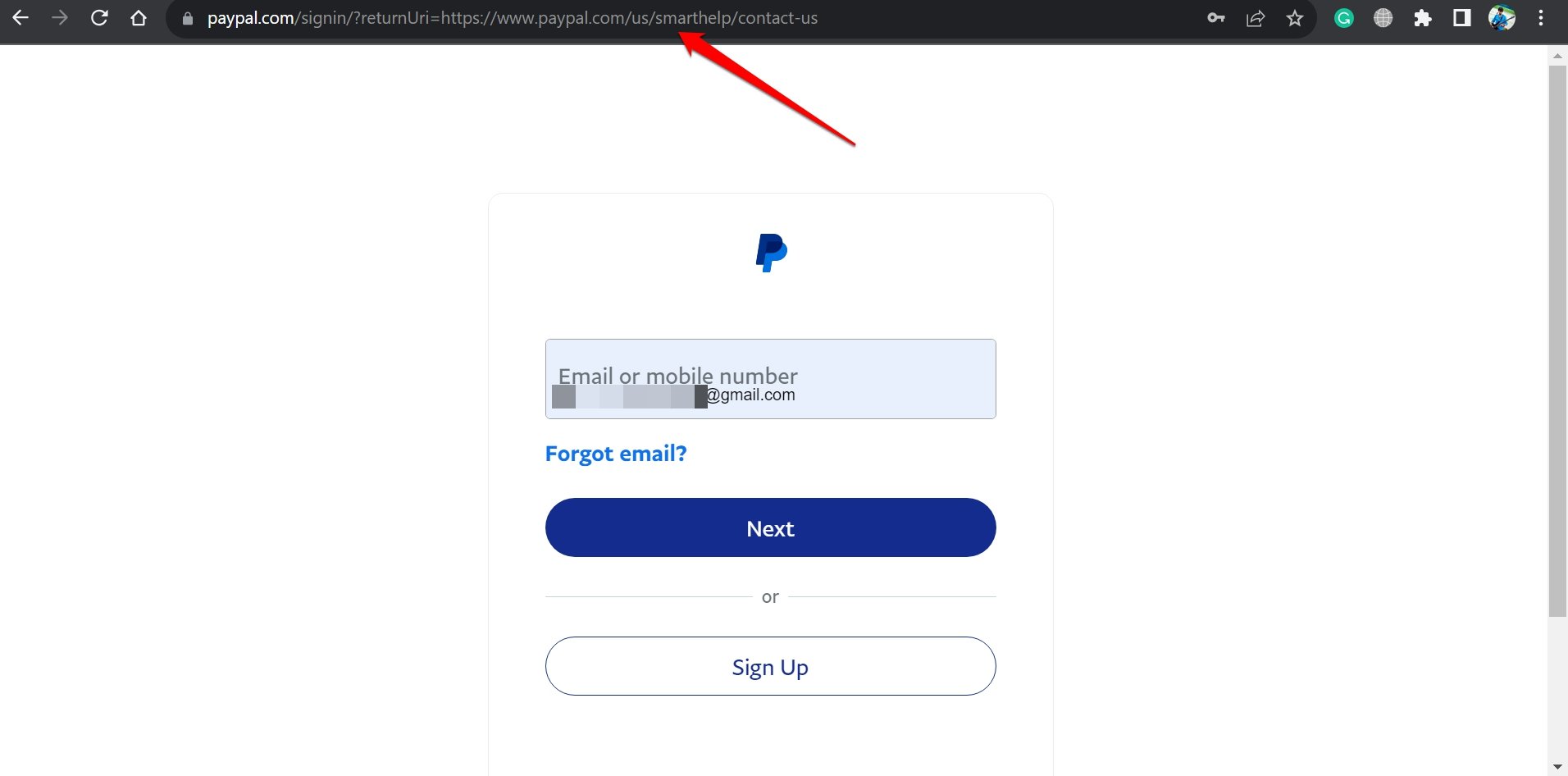 проверьте правильность URL-адреса в PayPal
