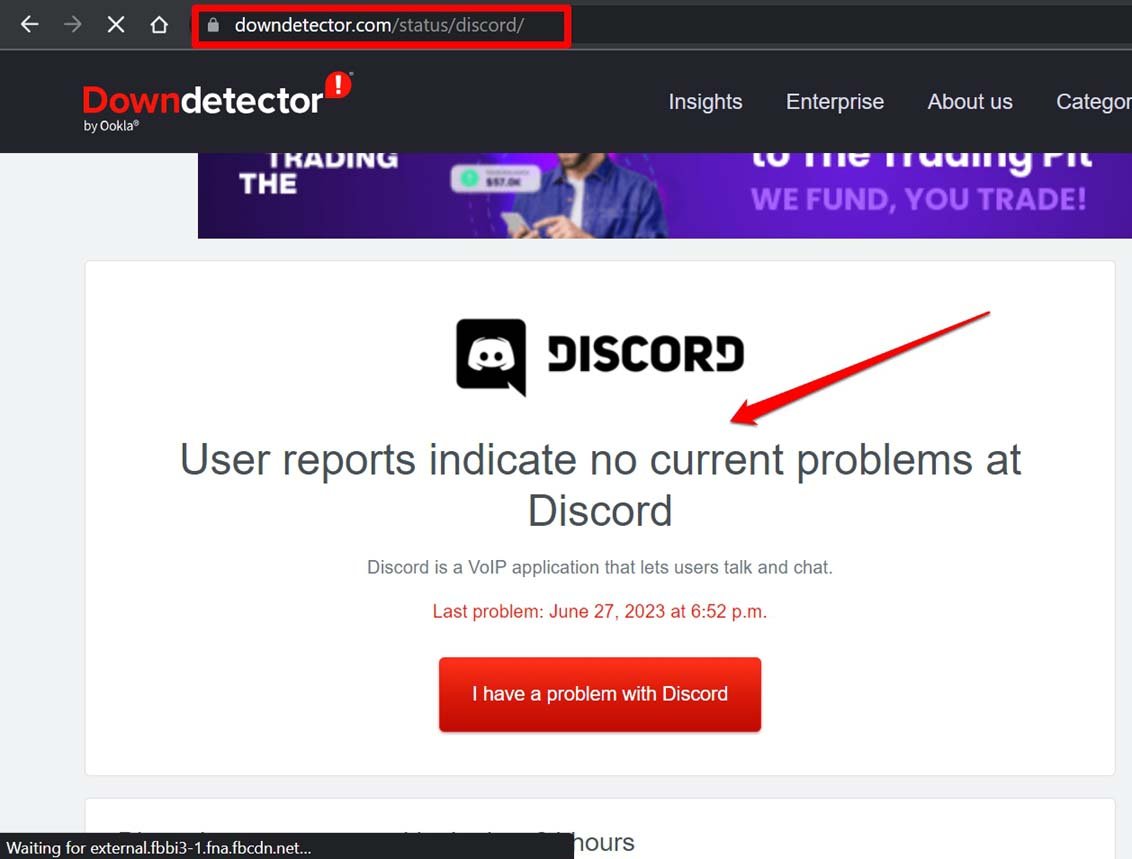 check if Discord is down
