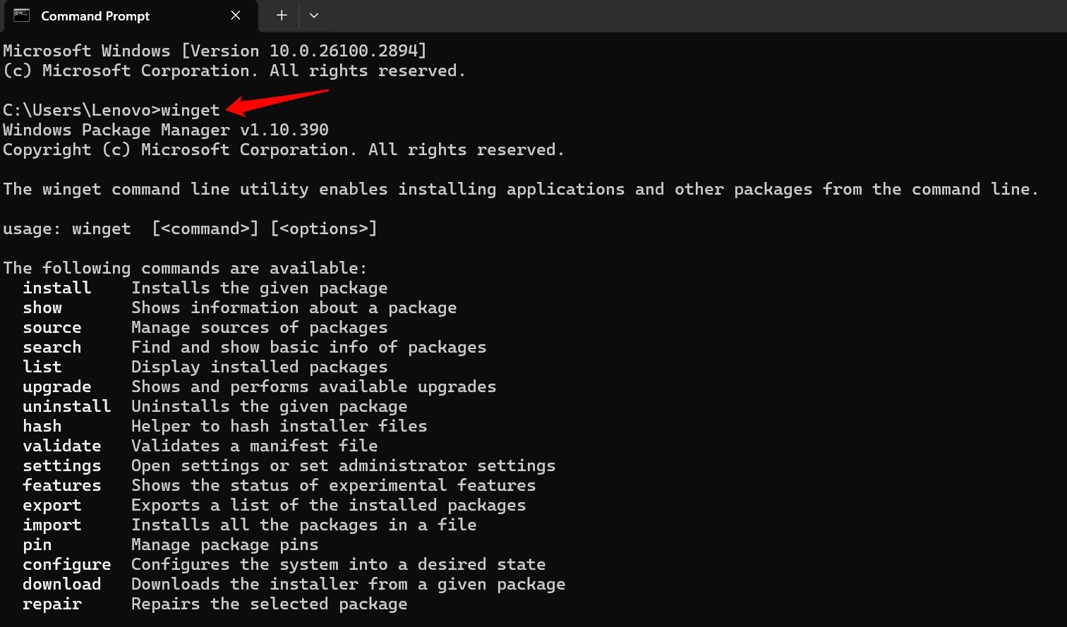 check if winget is enabled on Windows 11