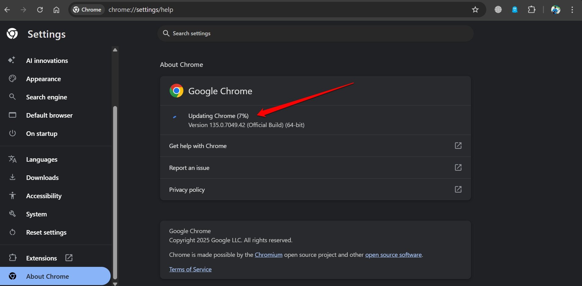 chrome version 350704942