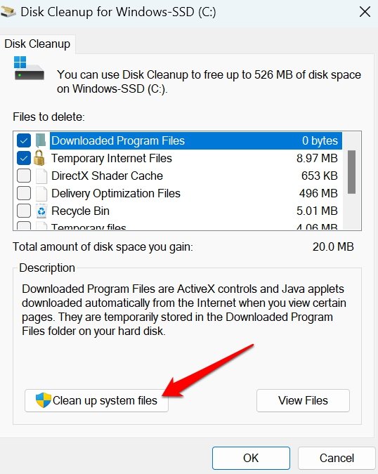 cleanup system files on Windows 11