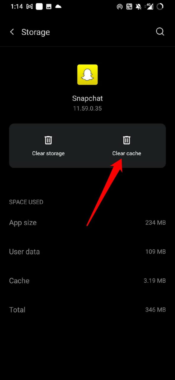 clear Snapchat app cache on Android