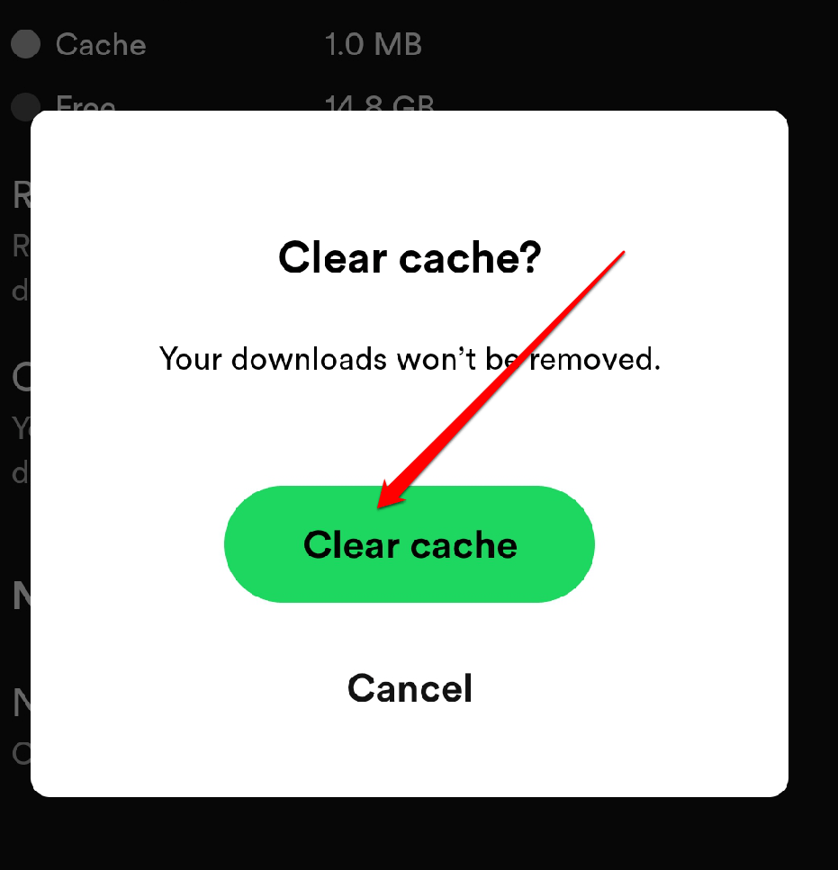 select Clear Cache once again.