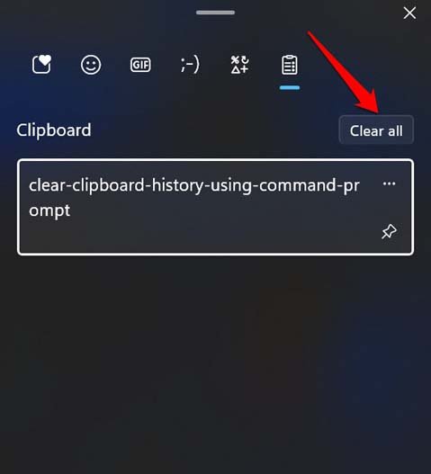 clear clipboard from the clipboard tab