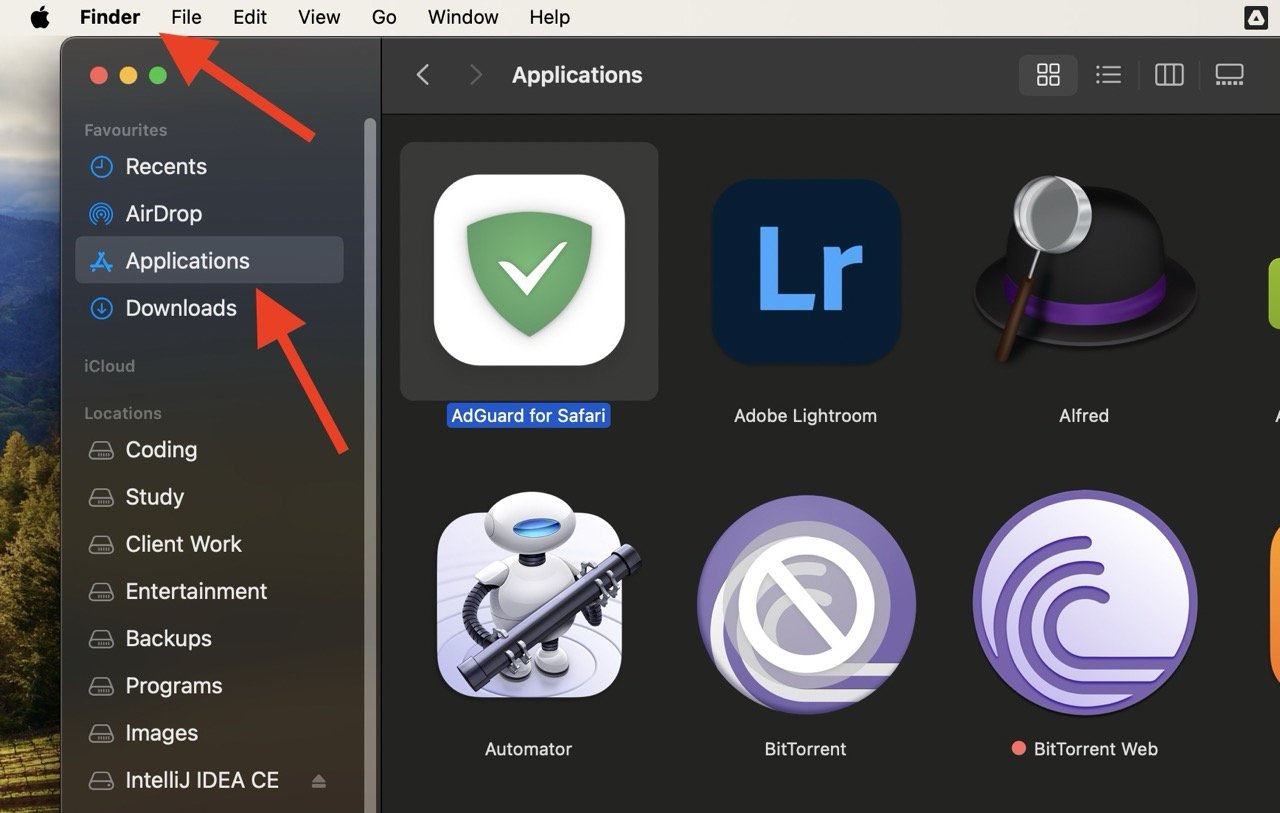 Applications in Finder