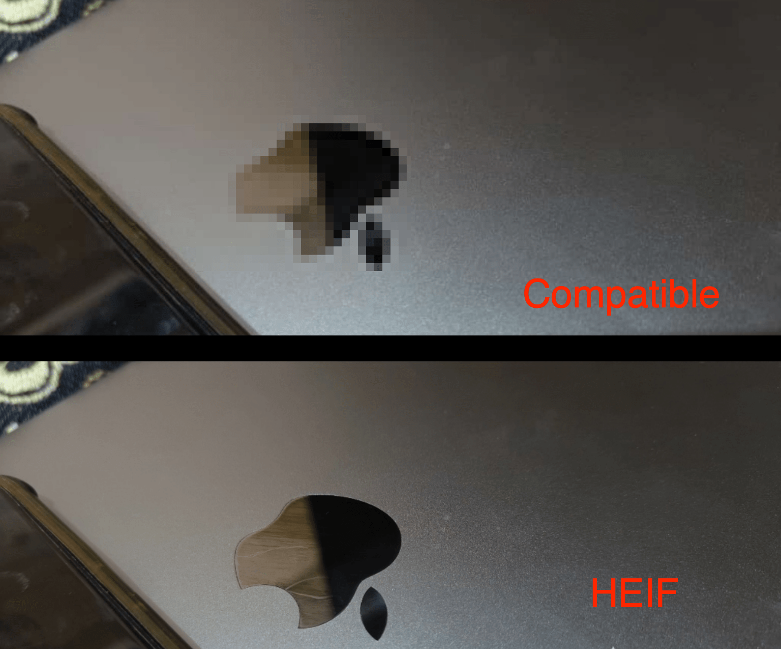 compatible and HEIF, and you can see the difference