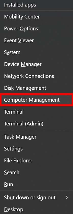 computer management Windows