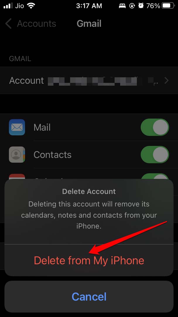 confirm email account removal