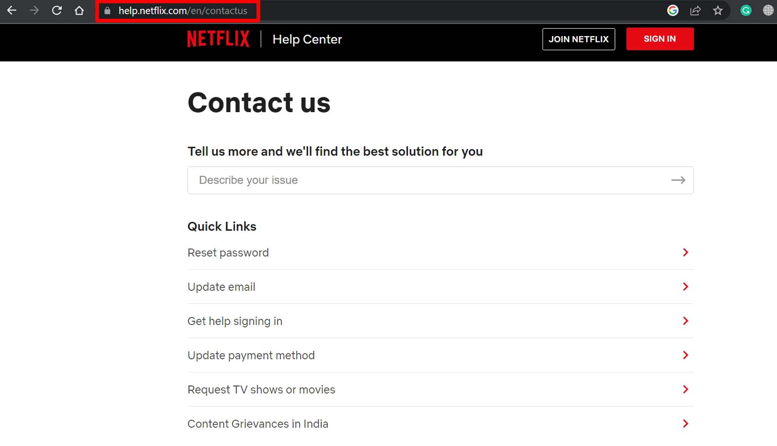 contact Netflix support