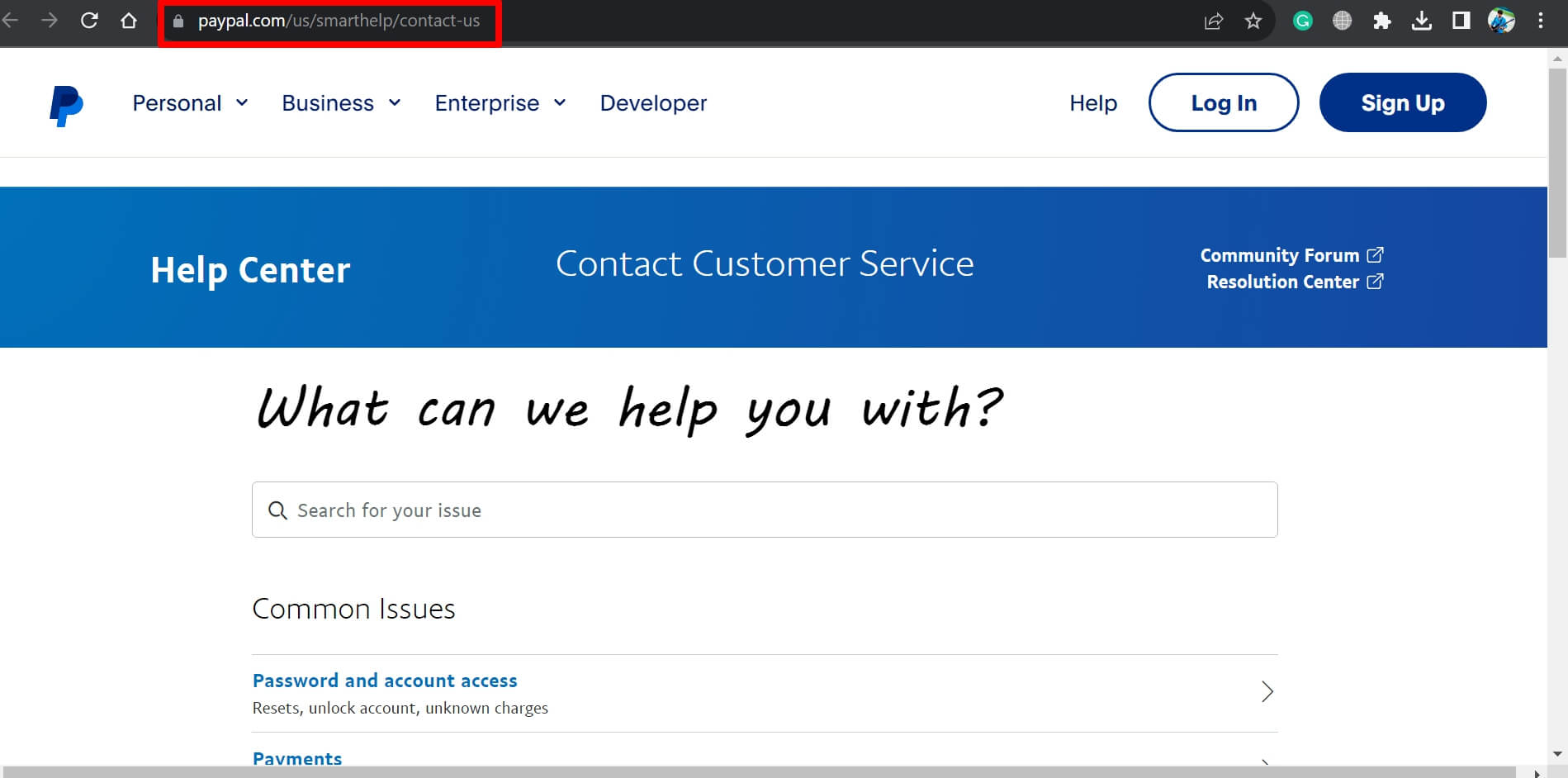 contact PayPal customer support