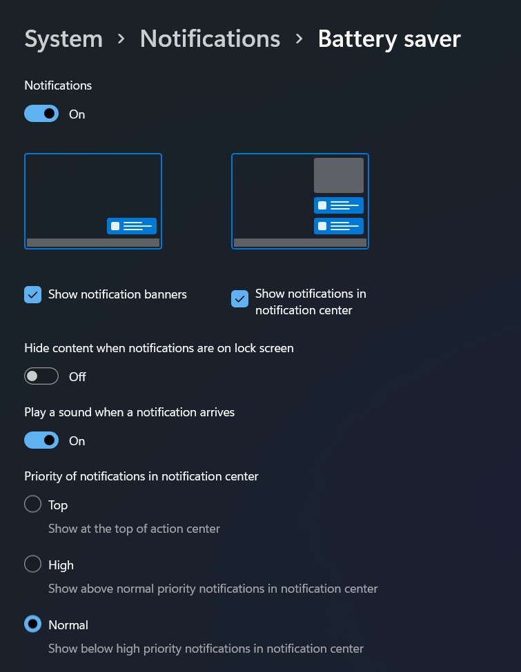 customize app notificiations in windows 11