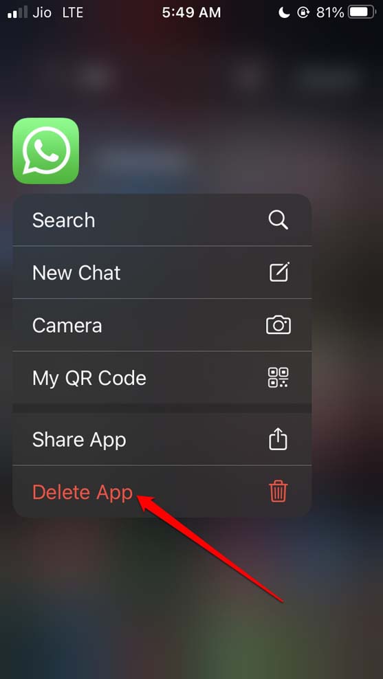 delete WhatsApp