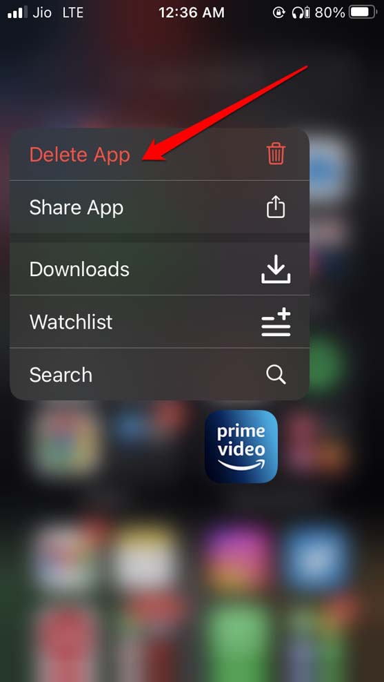 delete prime video app iPhone