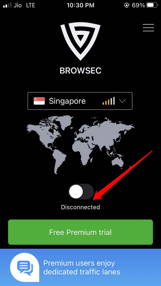 disable VPN on iOS