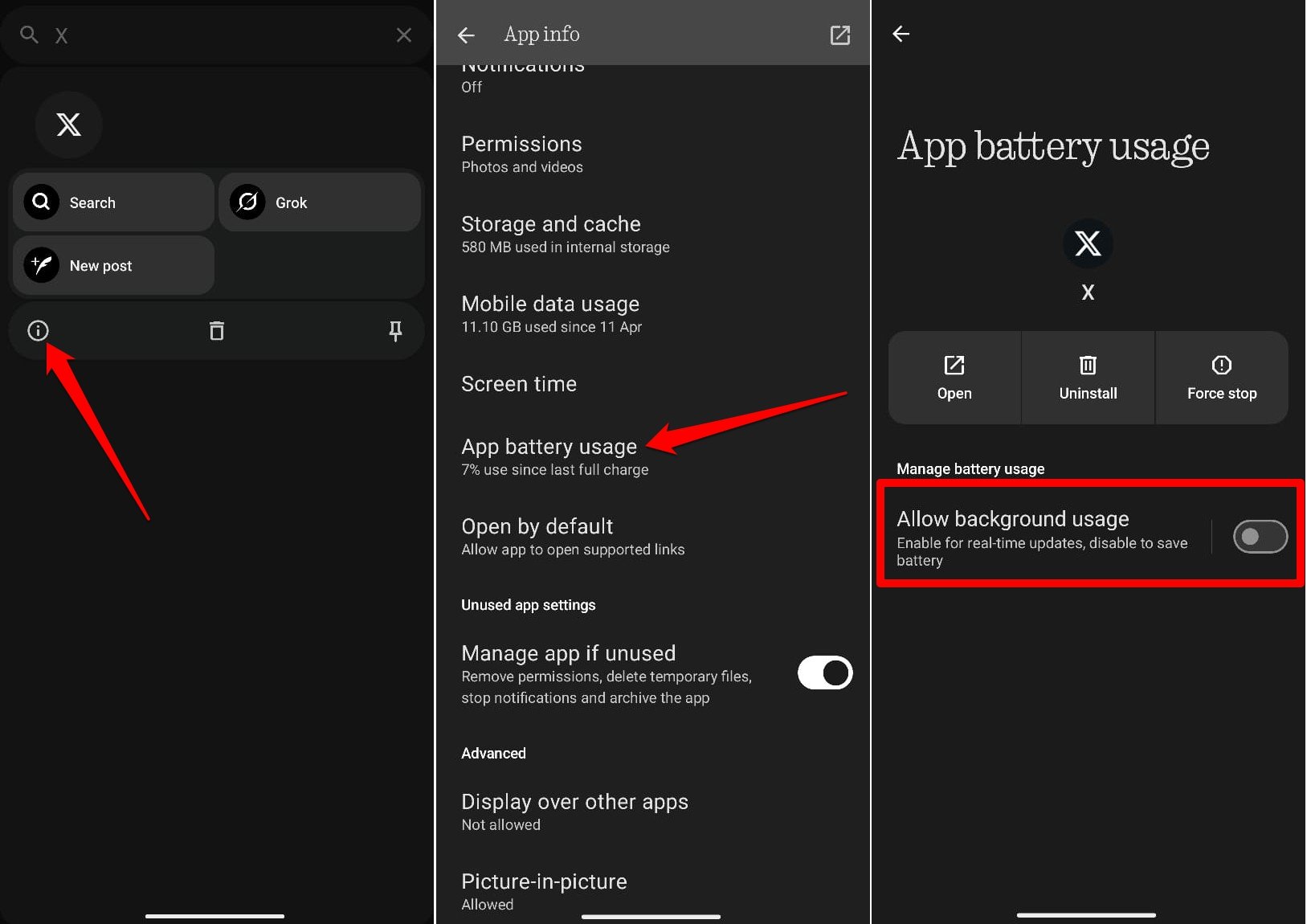 disable-apps-from-running in background Android 15