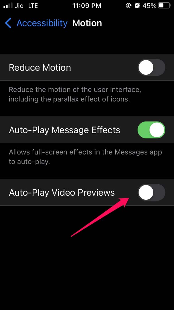 disable auto play video previews