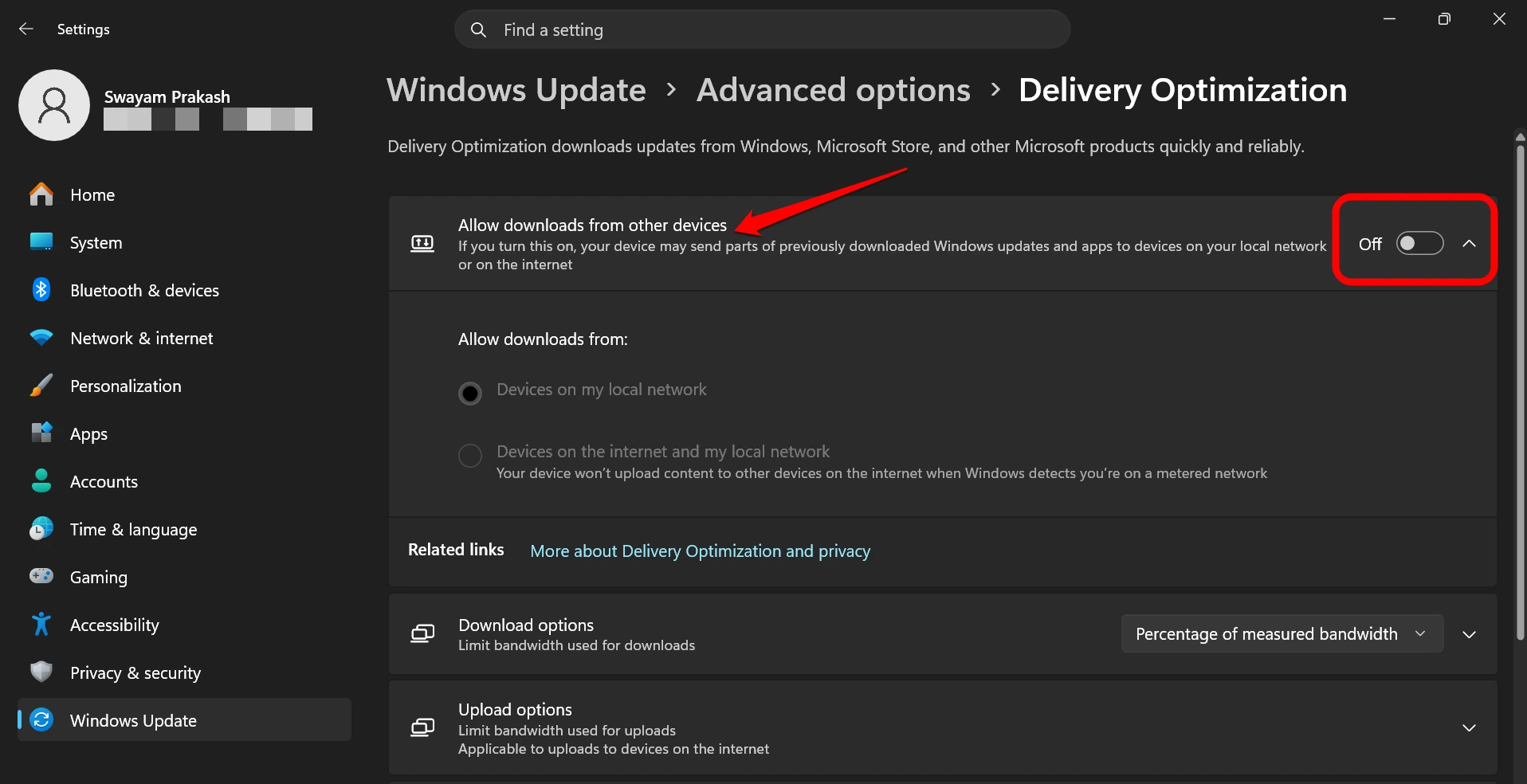 disable delivery optimization service