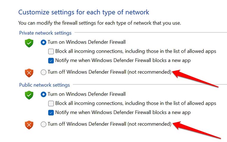 disable firewall in Windows 11