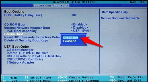 disable secure boot in windows 11