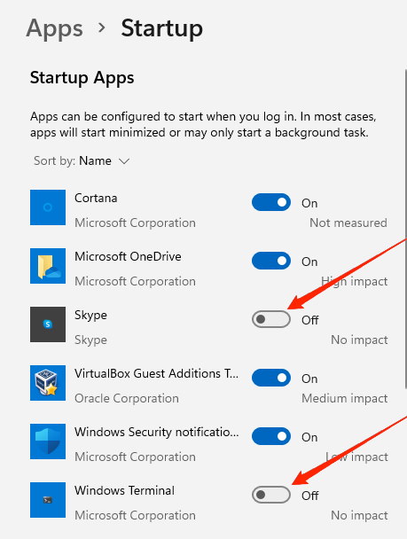 disable startup apps windows 11