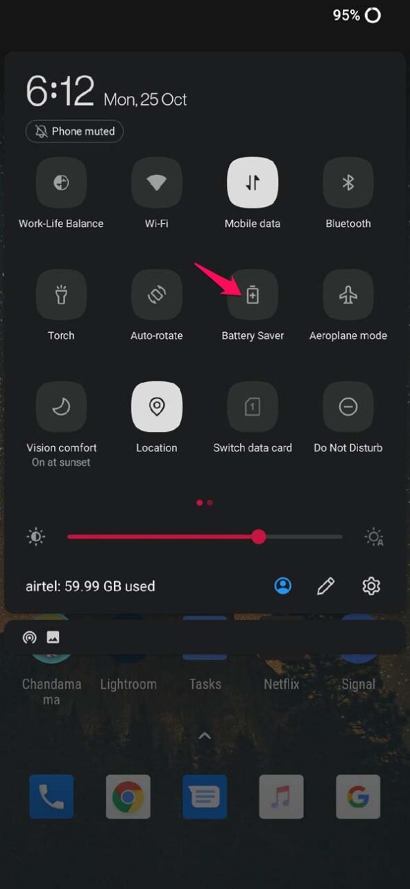 disable the battery saver