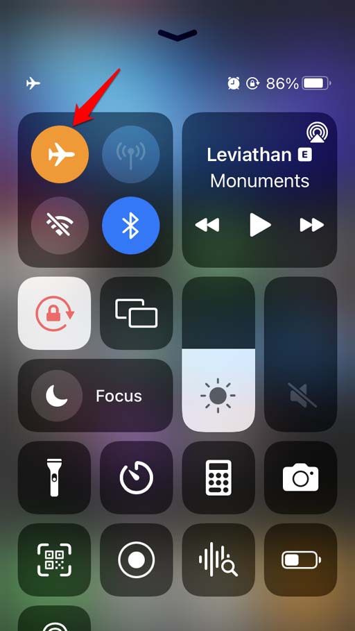 disable the flight mode on iPhone