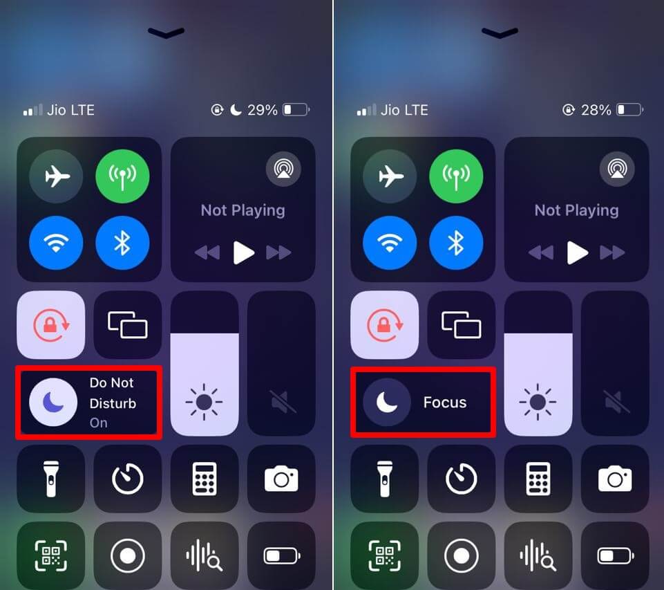 disable the iOS Focus mode