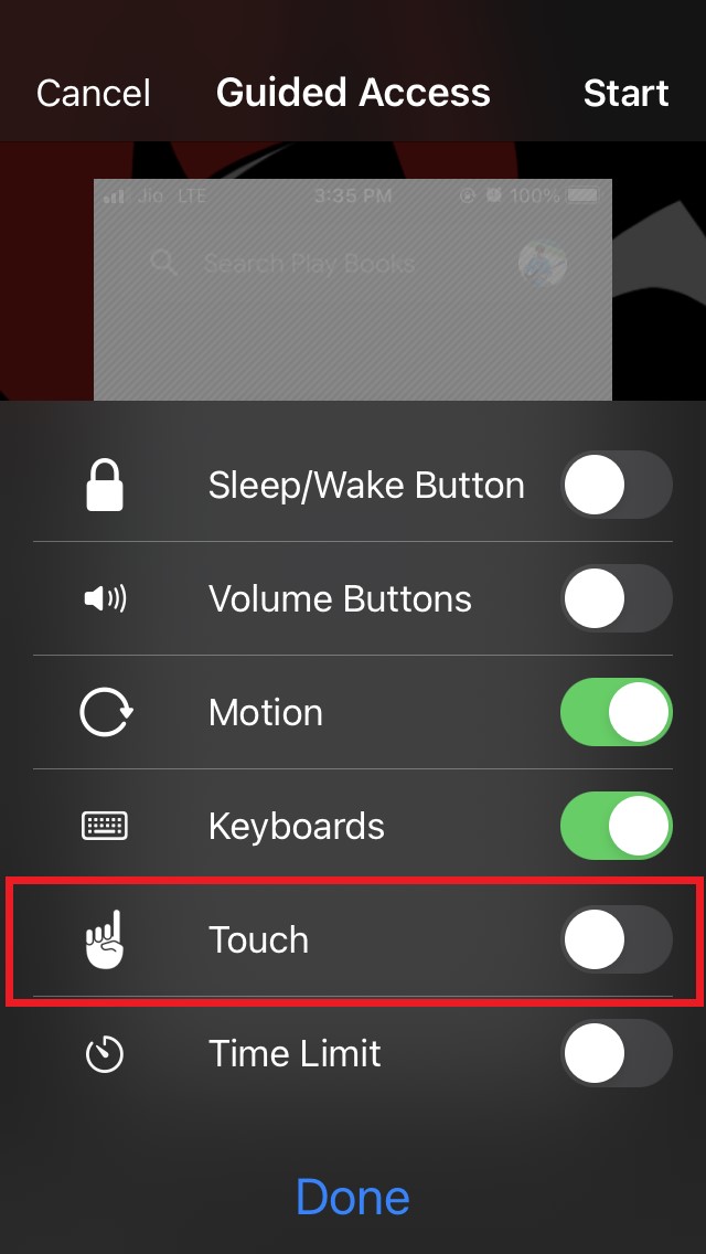 disable touch ID