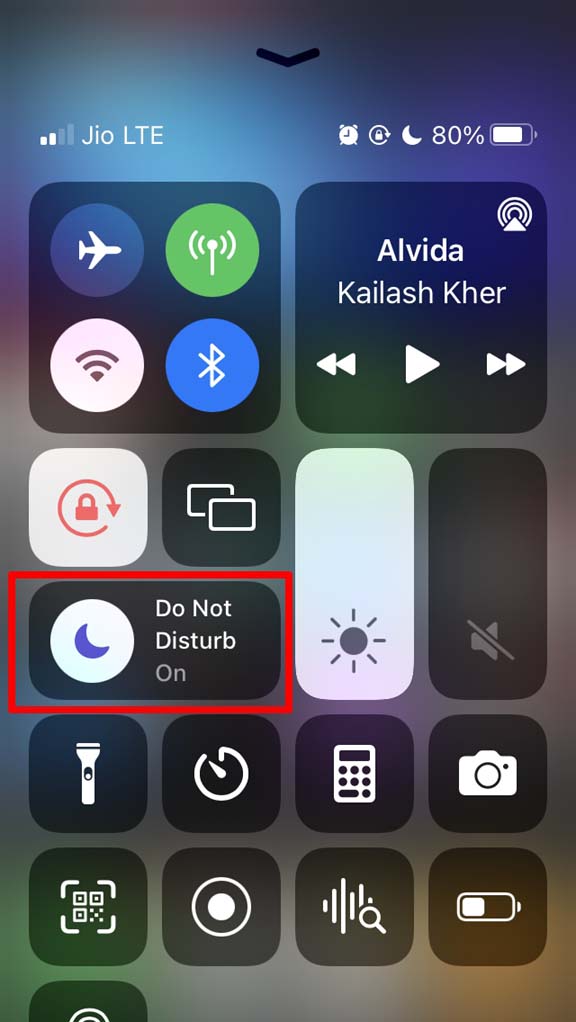 do not disturb enabled on iOS