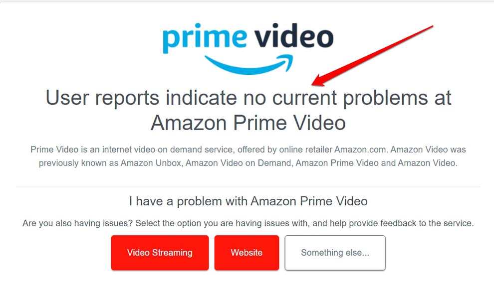 downdetector Amazon prime video